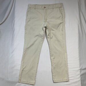 Izod Saltwater Stretch Chino Straight Leg Pants 32x30 Beige Cotton Mens Casual T